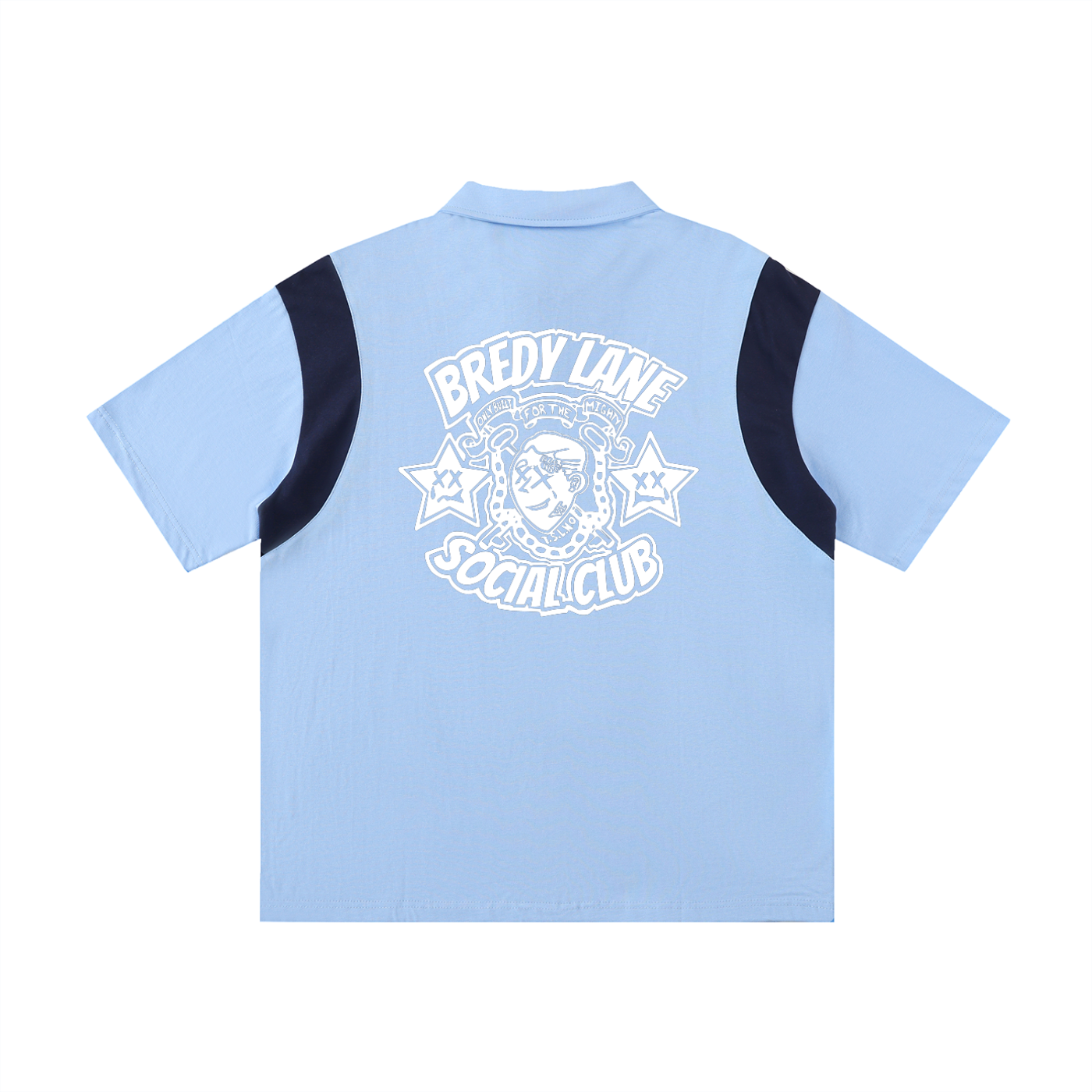 FLYWLKR "BREDY LANE SOCIAL CLUB" Contrast Panel Cotton Polo Shirt