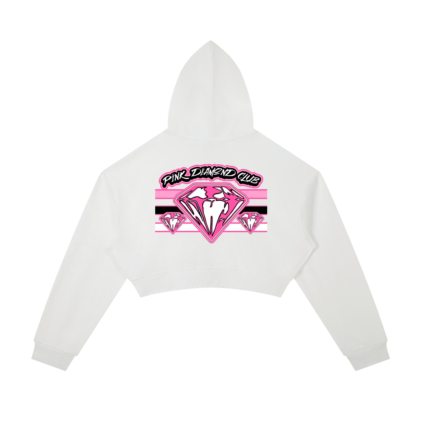 FLYWLKR ORIGINALS "PINK DIAMOND CLUB" Essential Cropped Zip-Up Hoodie
