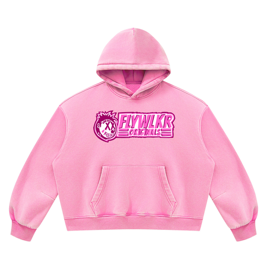 FLYWLKR ORIGINALS Unisex Vintage Wash Boxy Fleece Hoodie