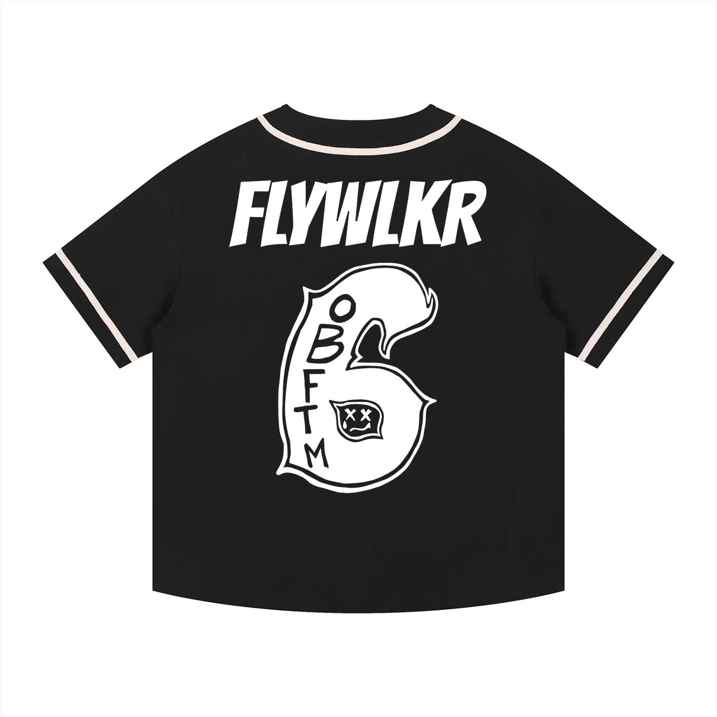 FLYWLKR "BREDY LANE SOCIAL CLUB" Contrast Piped Button-Up Jersey