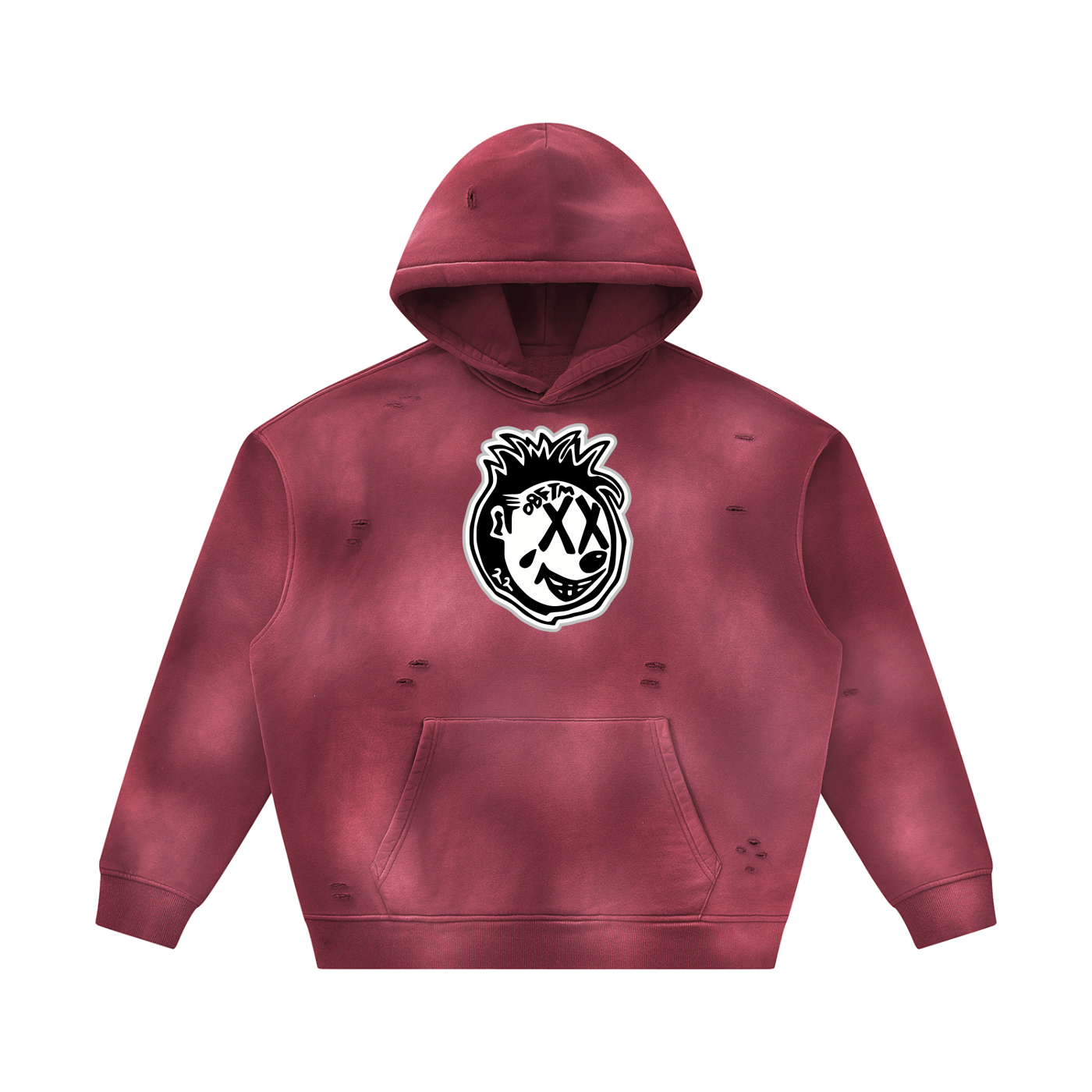 FLYWLKR ORIGINALS Unisex Sunfade Frayed Fleece Hoodie