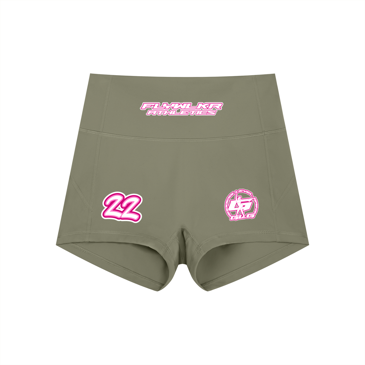 FLYWLKR "GLG" Women’s High-Waist Yoga Shorts