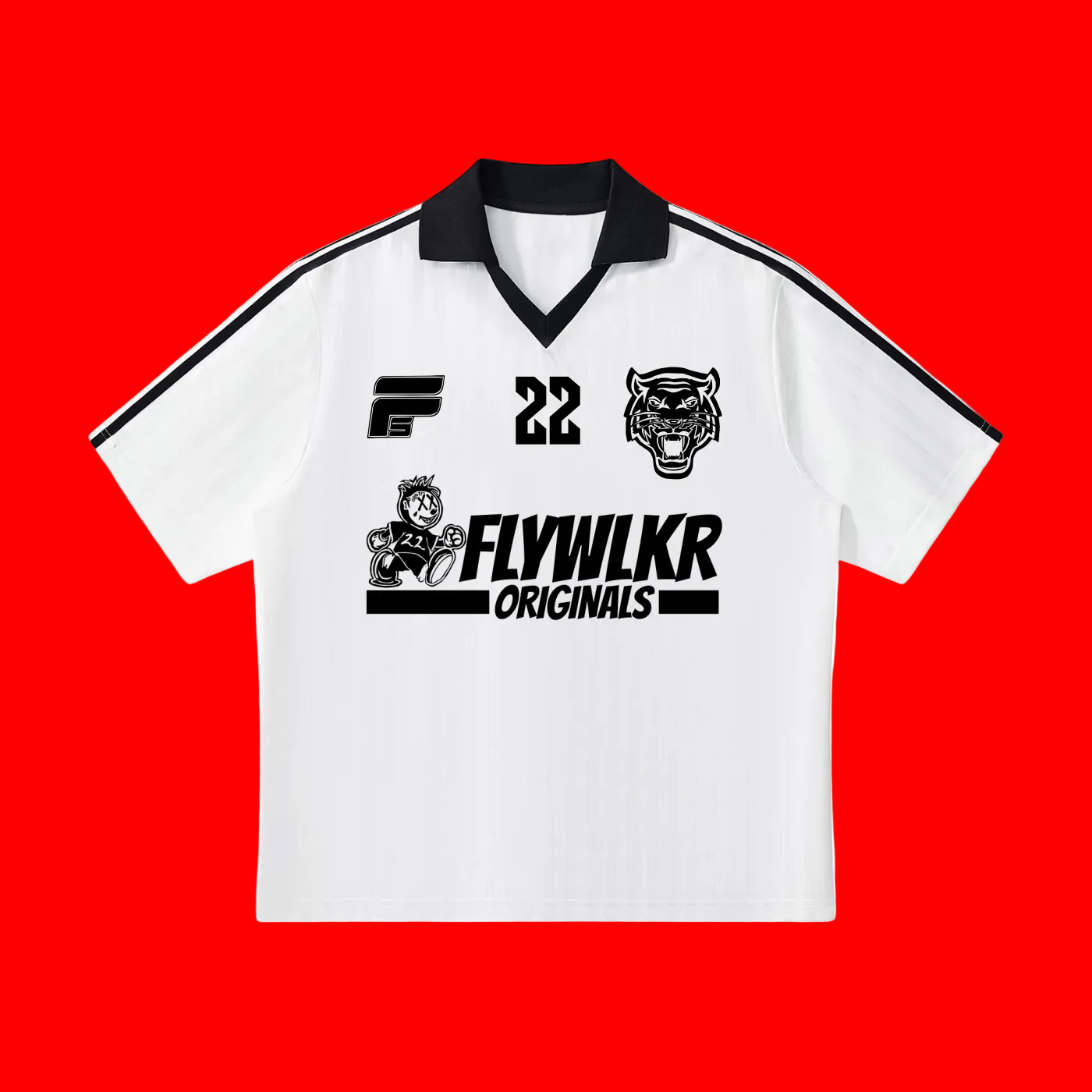 FLYWLKR X EASTSIDERS SC Contrast Collar Striped Soccer Jersey