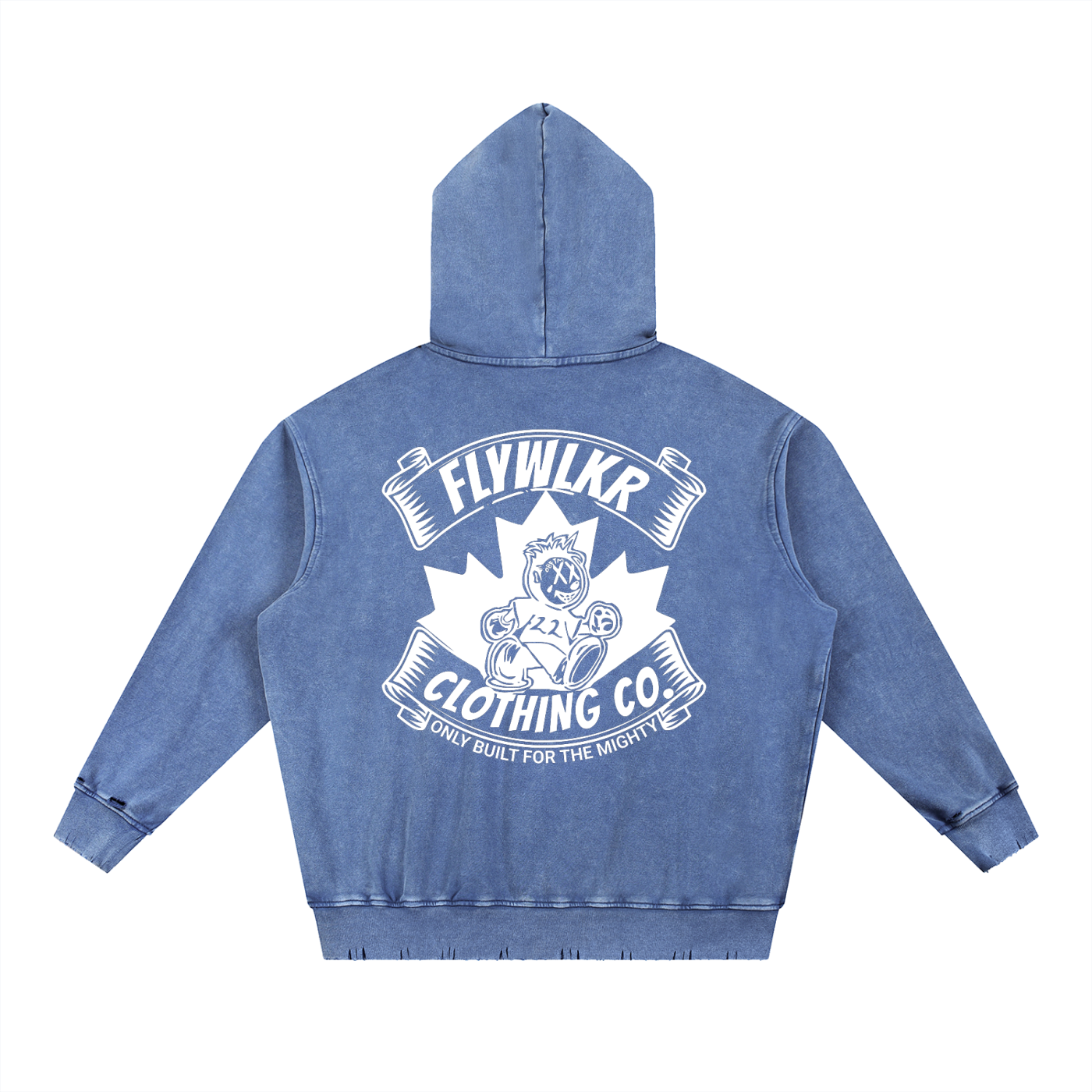 FLYWLKR "ORIGINALS" Snow Wash Hand-Frayed Heavyweight  Hoodie