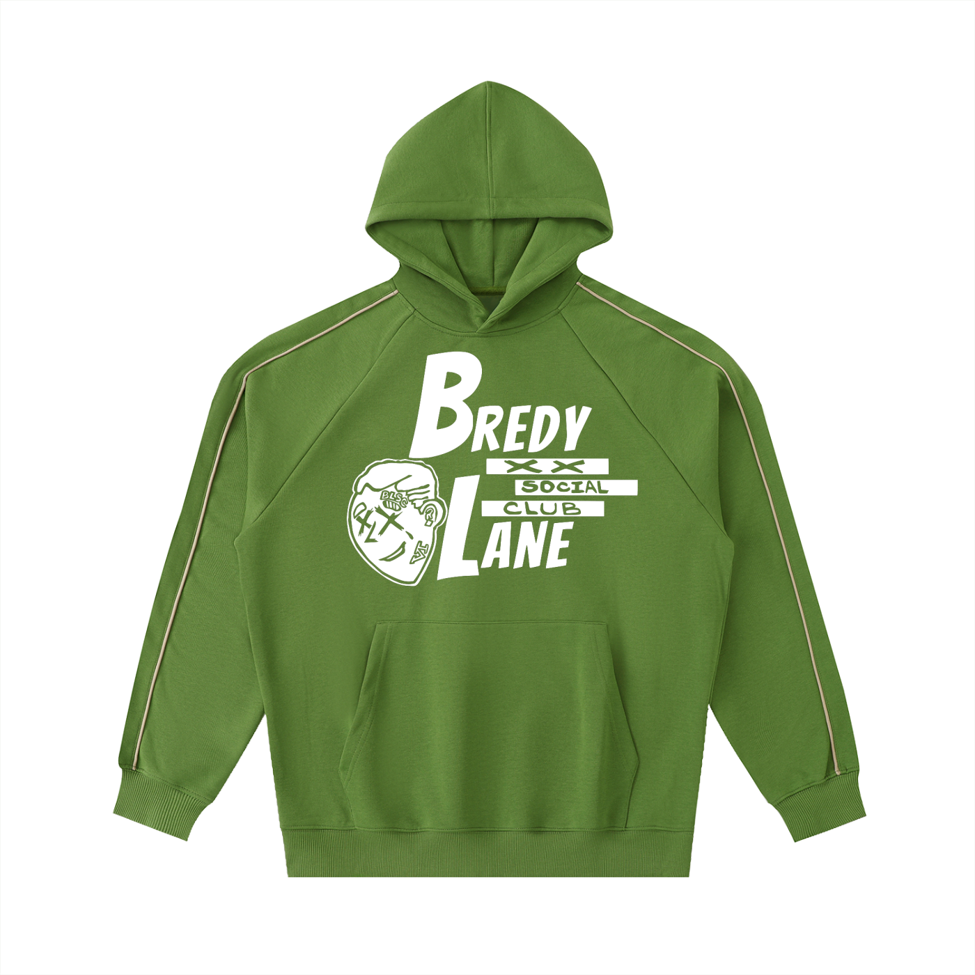 BREDY LANE SOCIAL CLUB Contrast Piping Raglan Hoodie