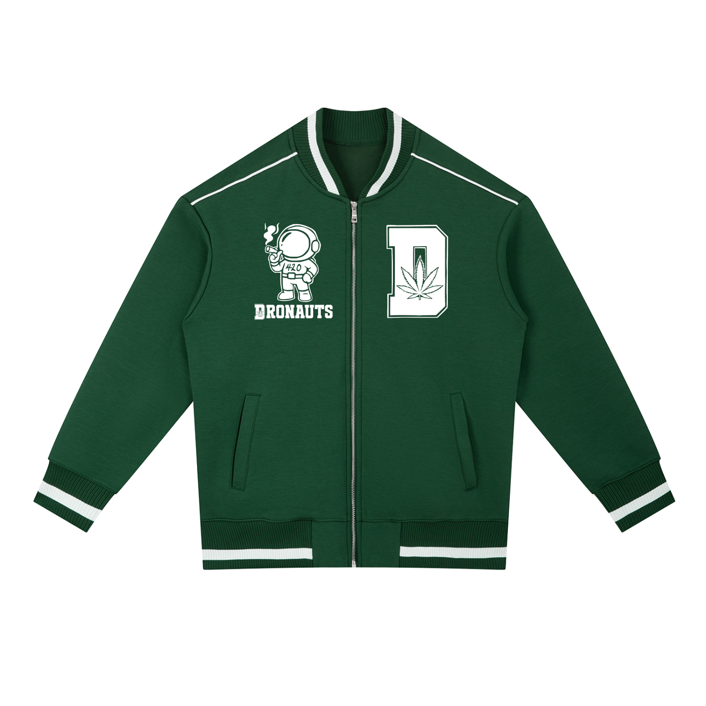 FLYWLKR "THE HIGH CLASS" Contrast Piping Zip Bomber Jacket