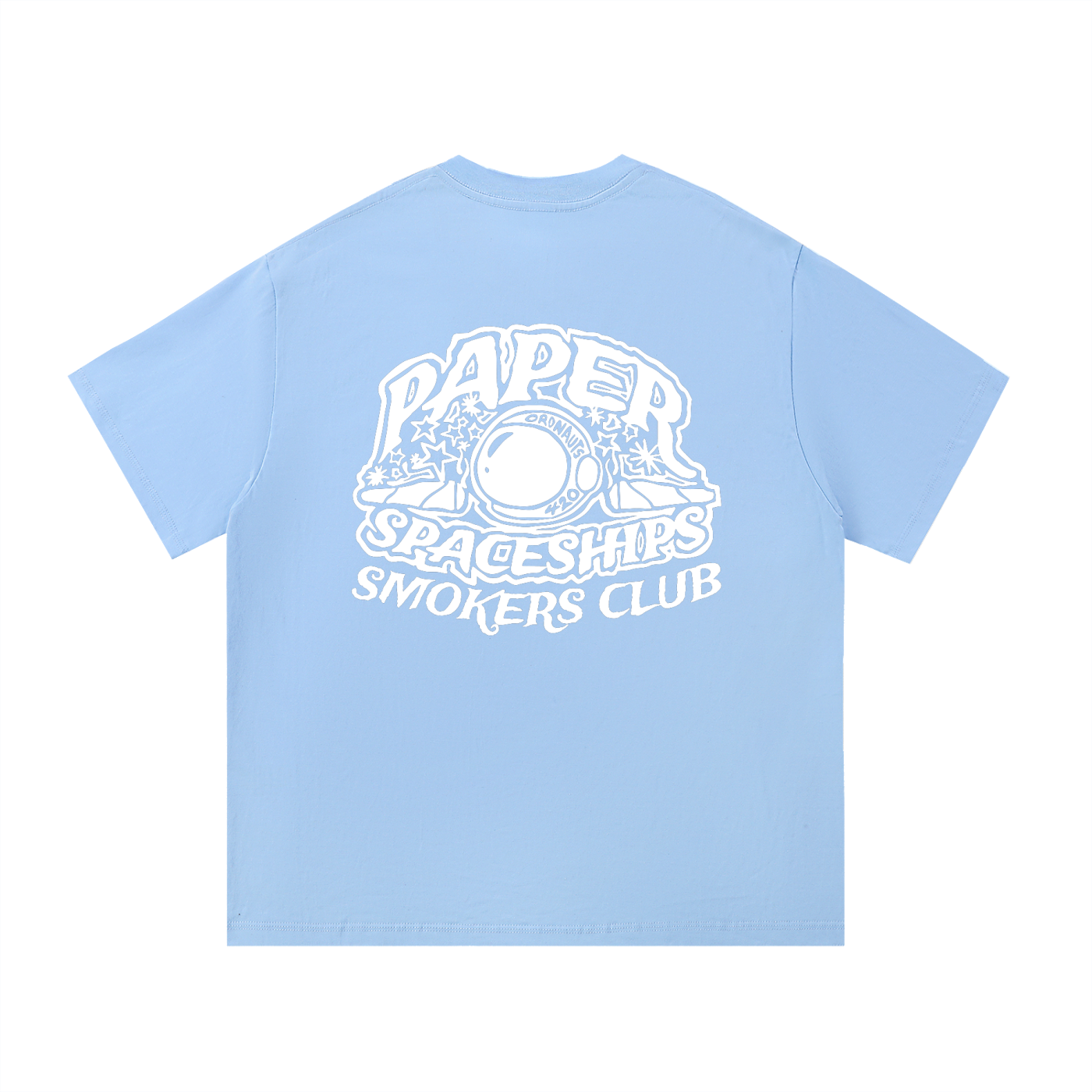 FLYWLKR "PAPER SPACESHIPS SMOKERS CLUB " Essential Cotton T-Shirt