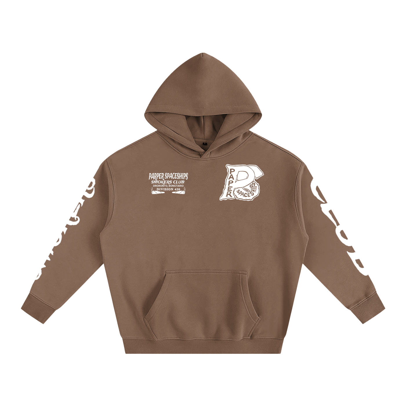 FLYWLKR "PAPER SPACESHIPS SMOKERS CLUB " Oversize Fleeced Hoodie