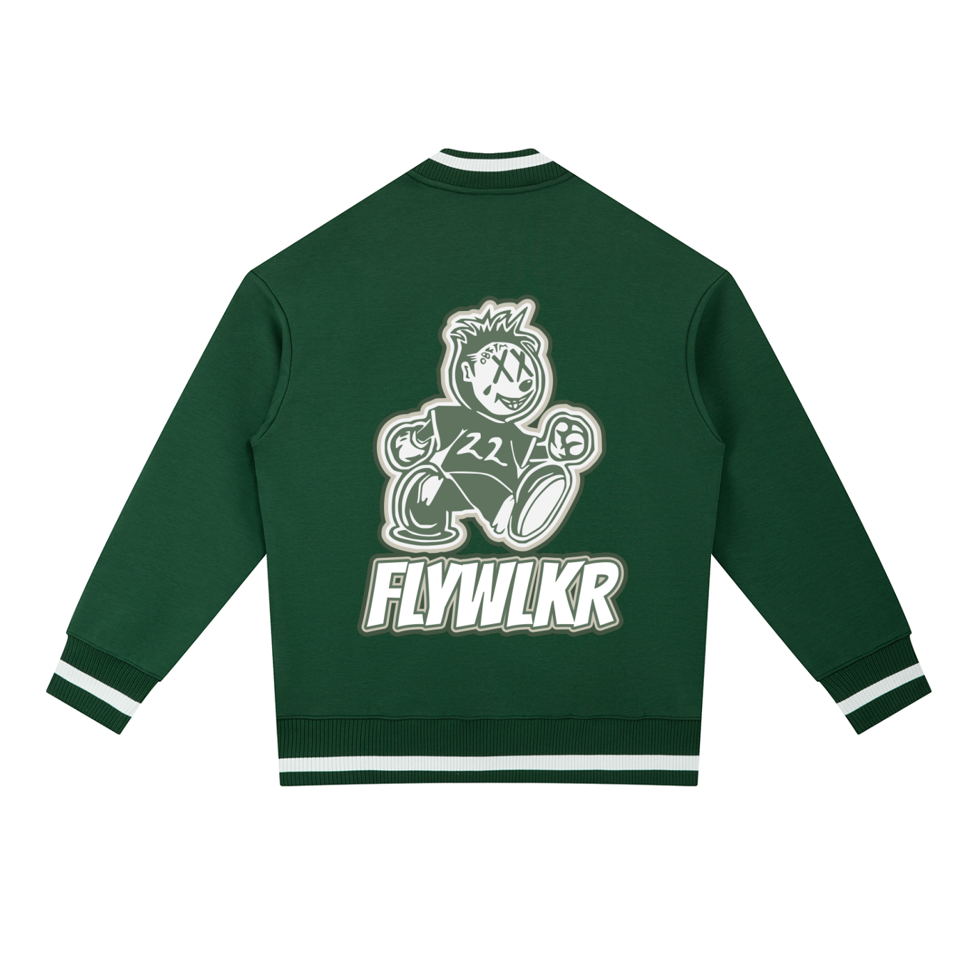 FLYWLKR ORIGINALS "OLIMOSSCREM" Contrast Piping Zip Bomber Jacket