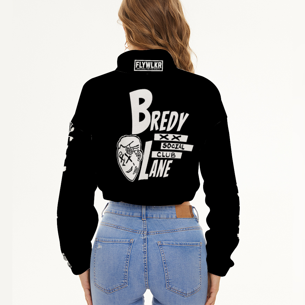 FLYWLKR "BREDY LANE SOCIAL CLUB" Women's Crop Half Zip Jacket