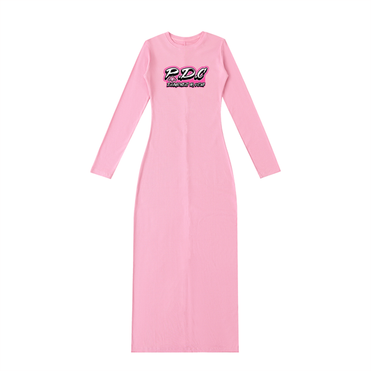 FLYWLKR ORIGINALS "PINK DIAMOND CLUB" Dyed Washed Slit Maxi Dress