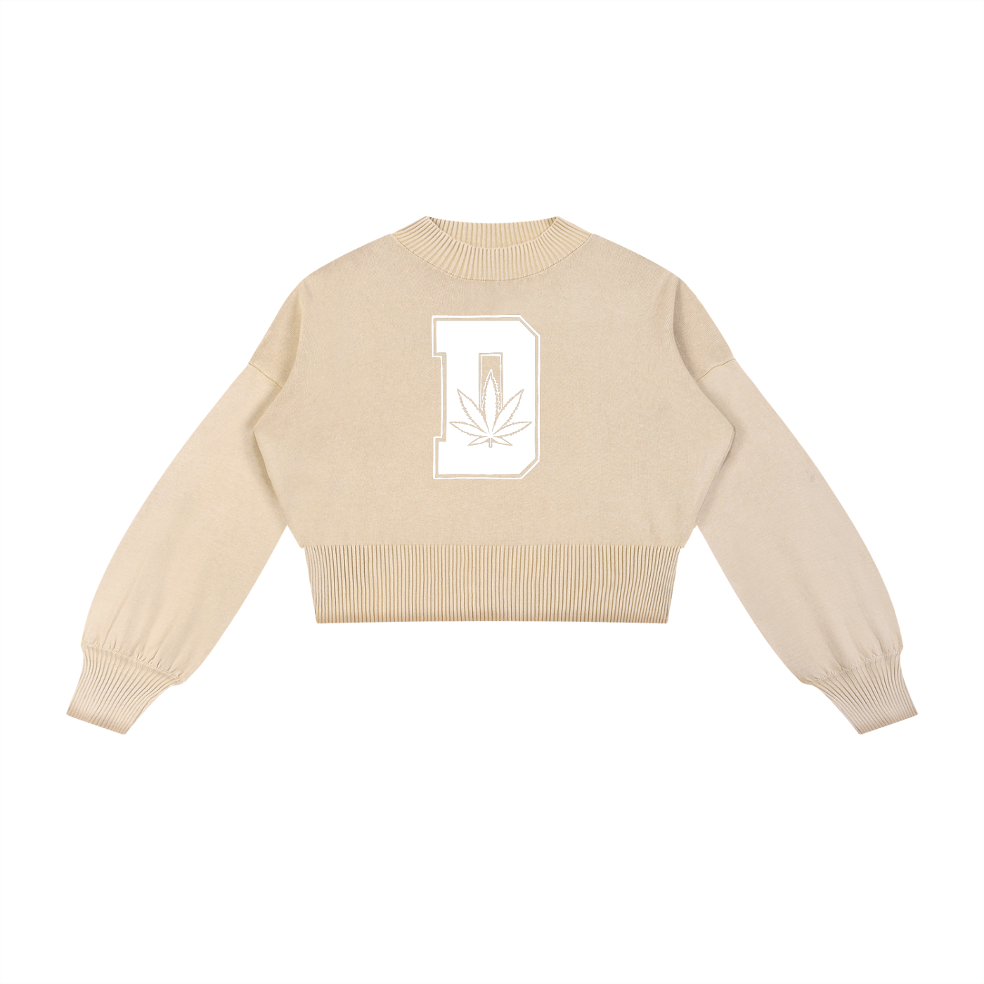FLYWLKR "THE HIGH CLASS" Mineral Wash Balloon Sleeve Cropped Sweater