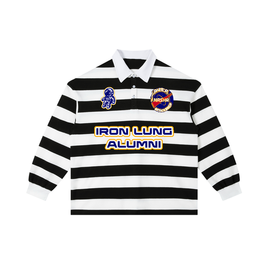 FLYWLKR "PAPER SPACESHIPS SMOKERS CLUB " Color Block Stripe Polo Shirt