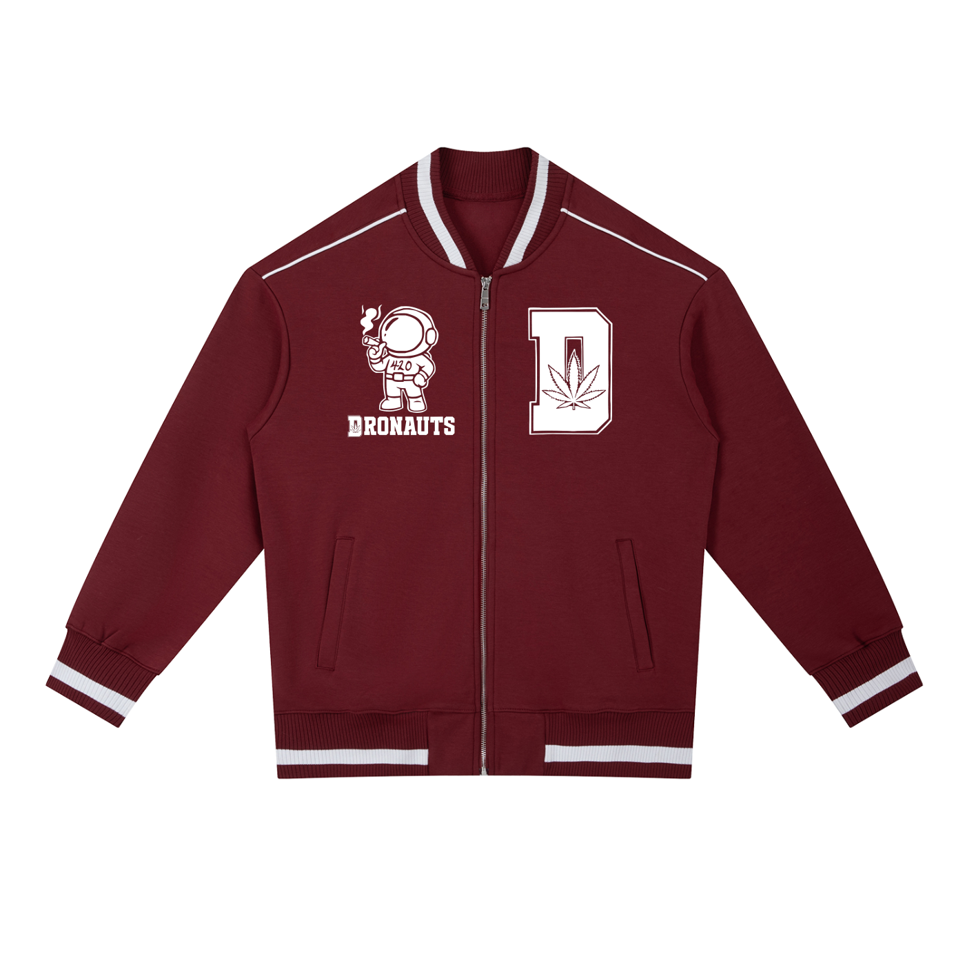 FLYWLKR "THE HIGH CLASS" Contrast Piping Zip Bomber Jacket