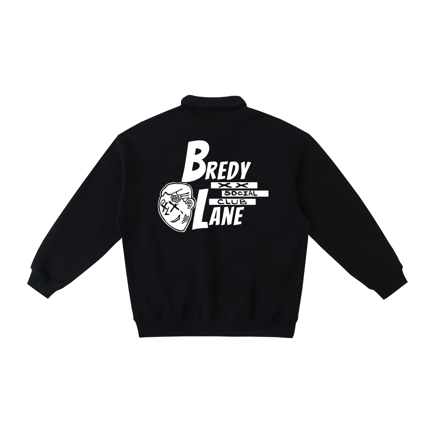 FLYWLKR "BREDY LANE SOCIAL CLUB" Heavyweight Polo-Collar Sweatshirt