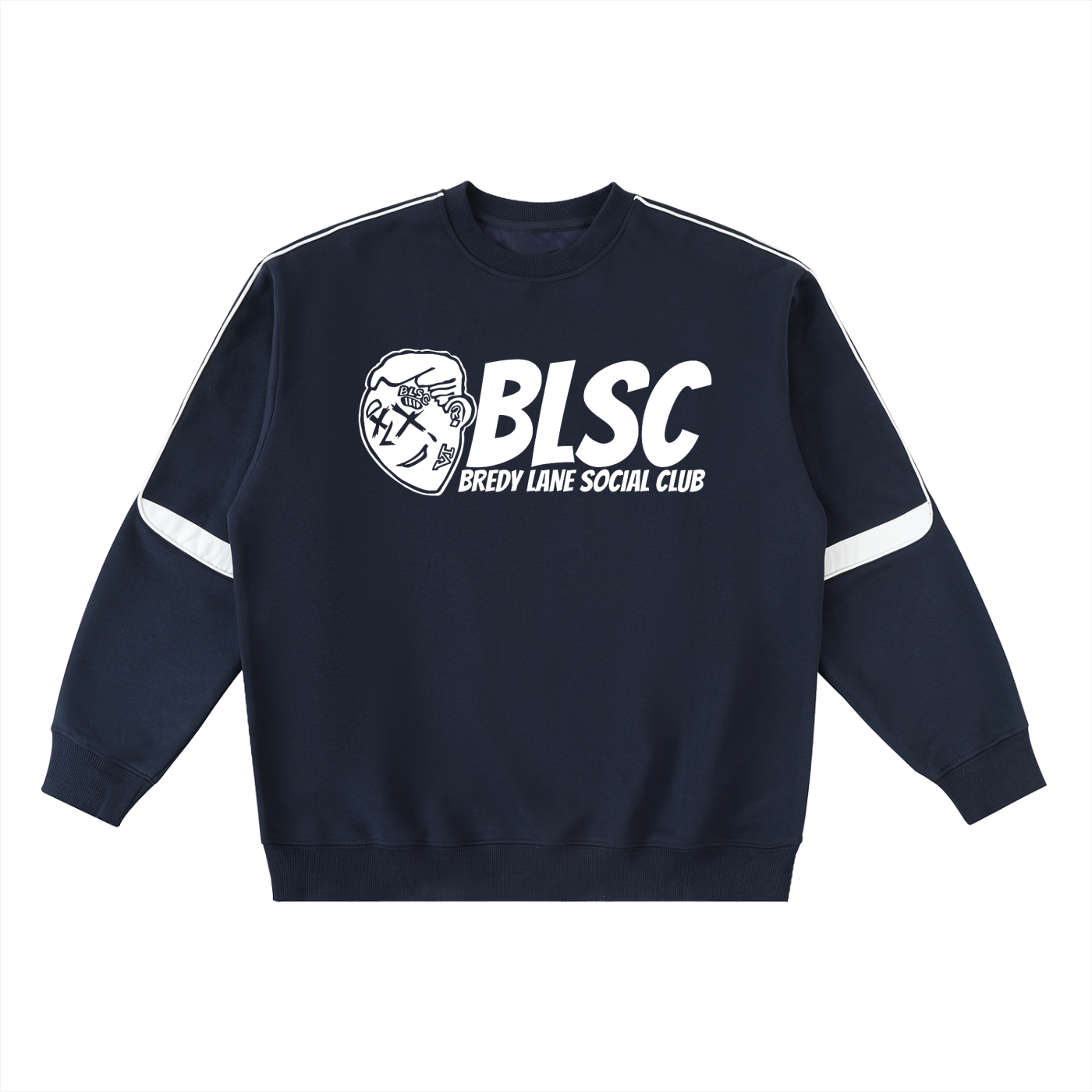 FLYWLKR "BREDY LANE SOCIAL CLUB" Oversized Crewneck Taped Sweatshirt