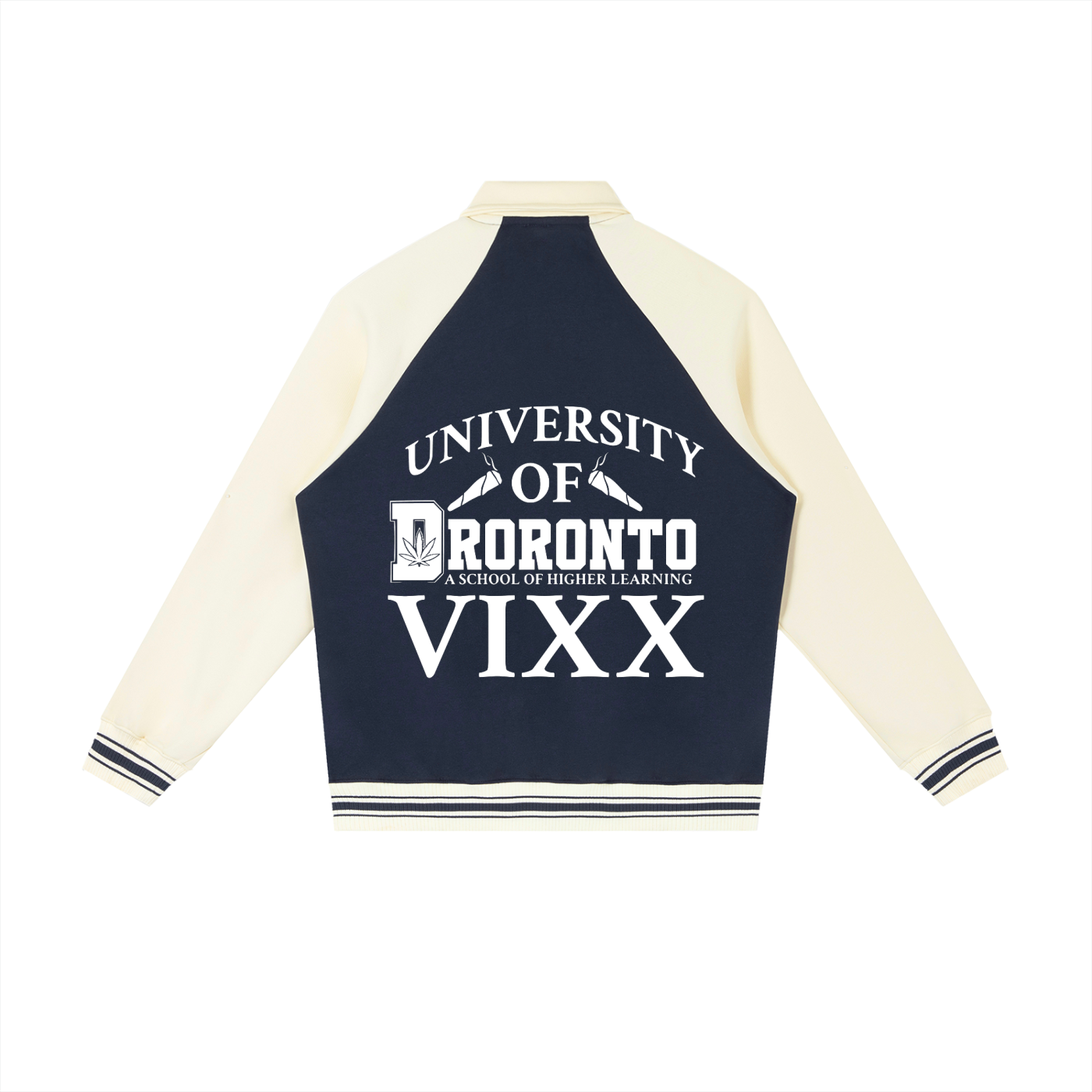 FLYWLKR "THE HIGH CLASS" Contrast Raglan Sleeve Baseball Jacket