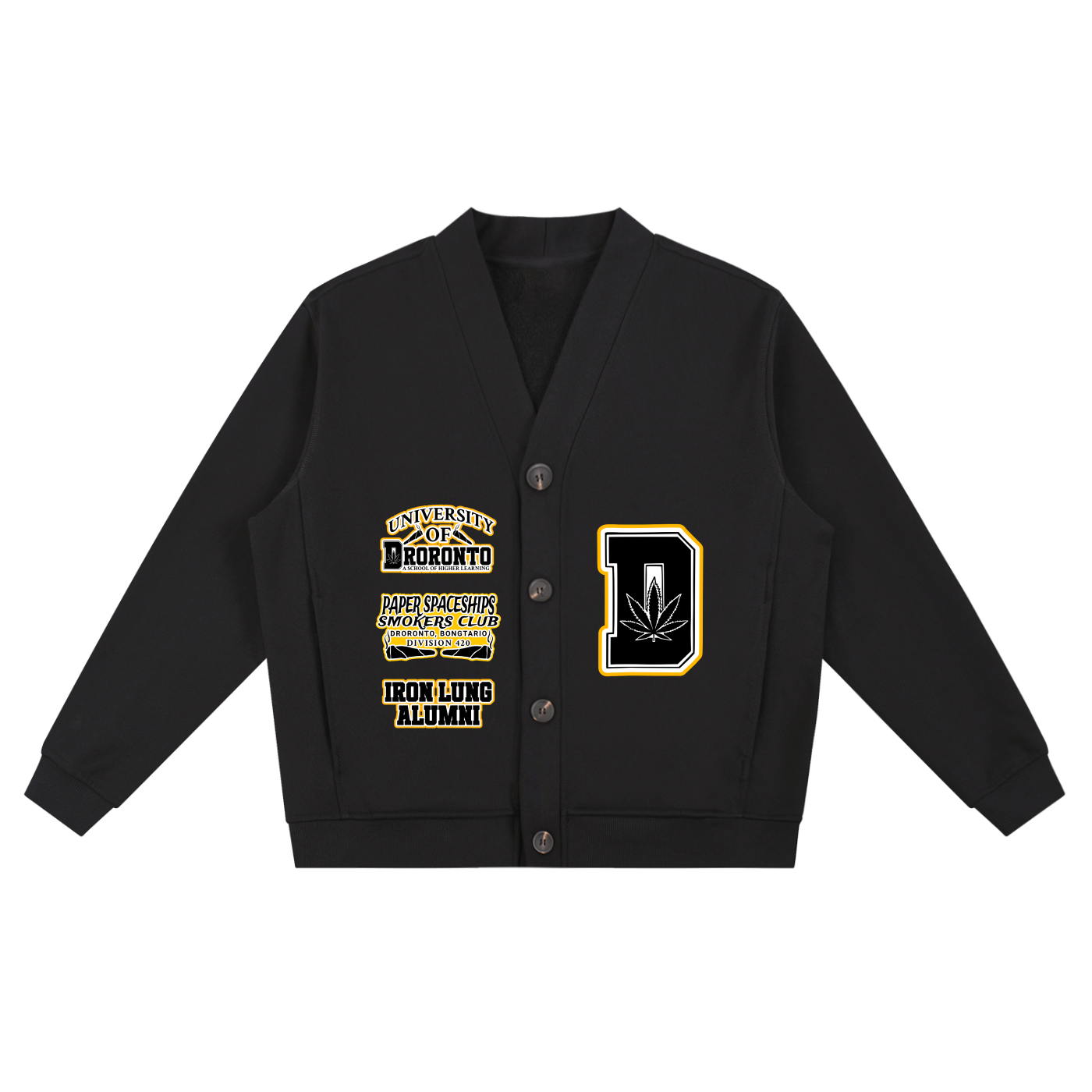 FLYWLKR "PAPER SPACESHIPS" Essential Heavyweight Sweat Cardigan