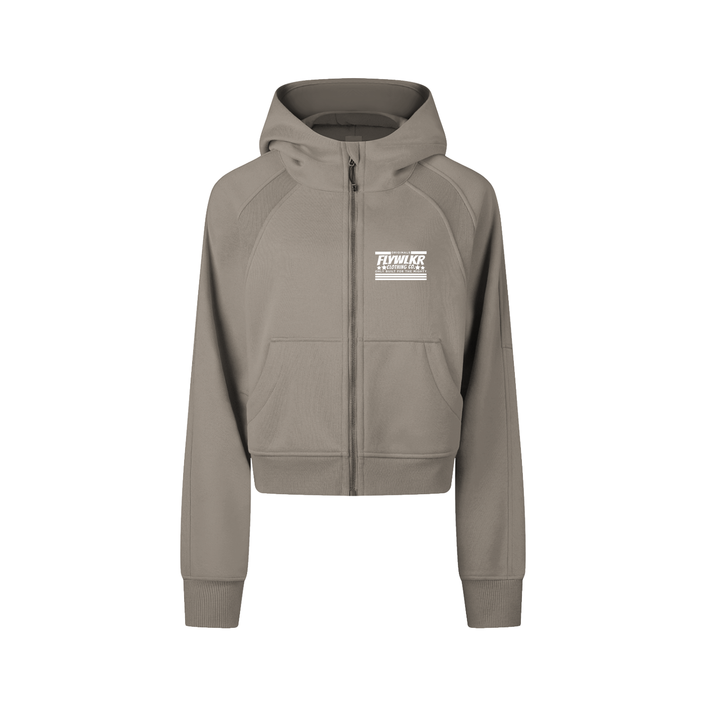 Cropped Zip-Through Hoodie