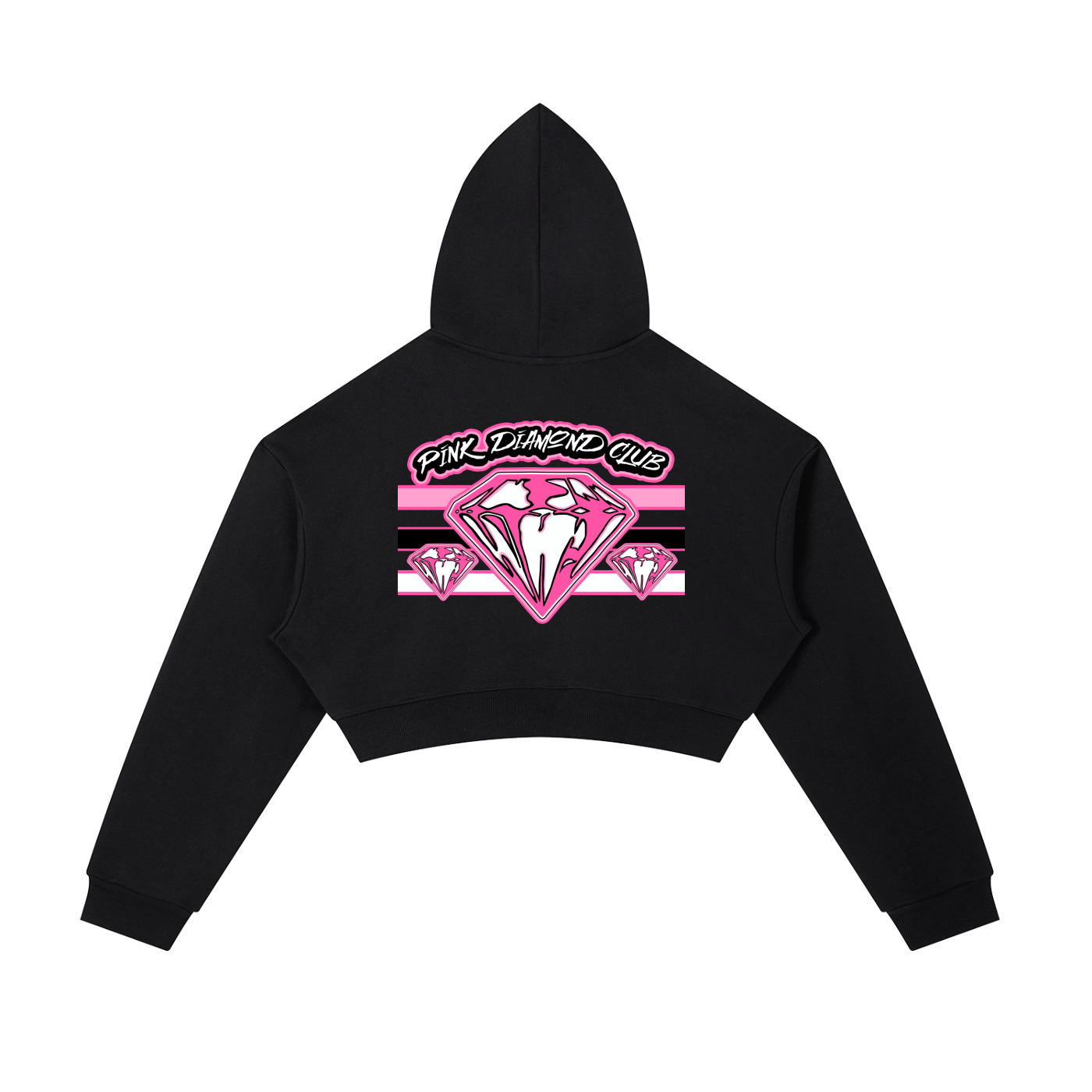 FLYWLKR ORIGINALS "PINK DIAMOND CLUB" Essential Cropped Zip-Up Hoodie