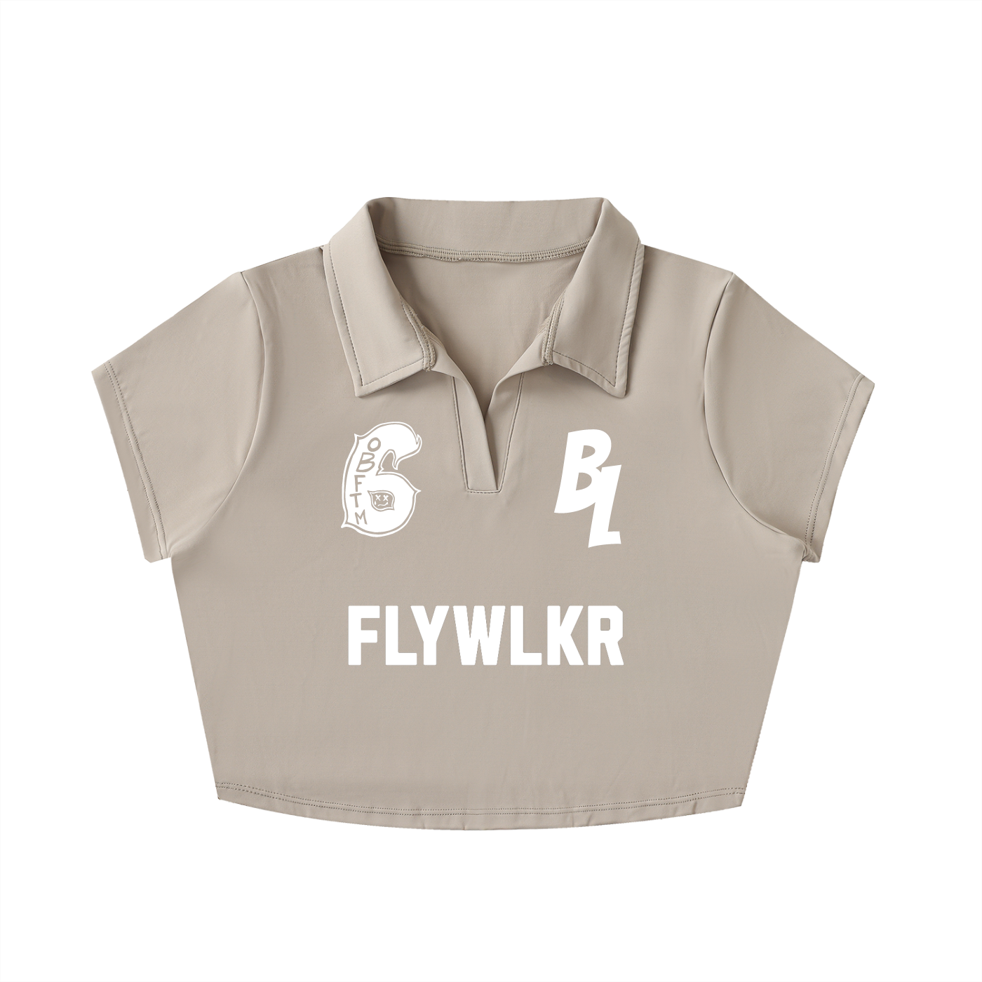 FLYWLKR "BREDY LANE SOCIAL CLUB" V-Neck Lapel Crop Top