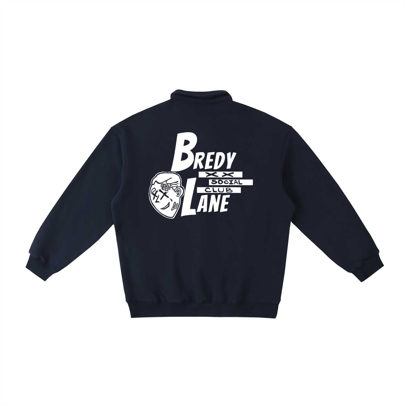 FLYWLKR "BREDY LANE SOCIAL CLUB" Heavyweight Polo-Collar Sweatshirt