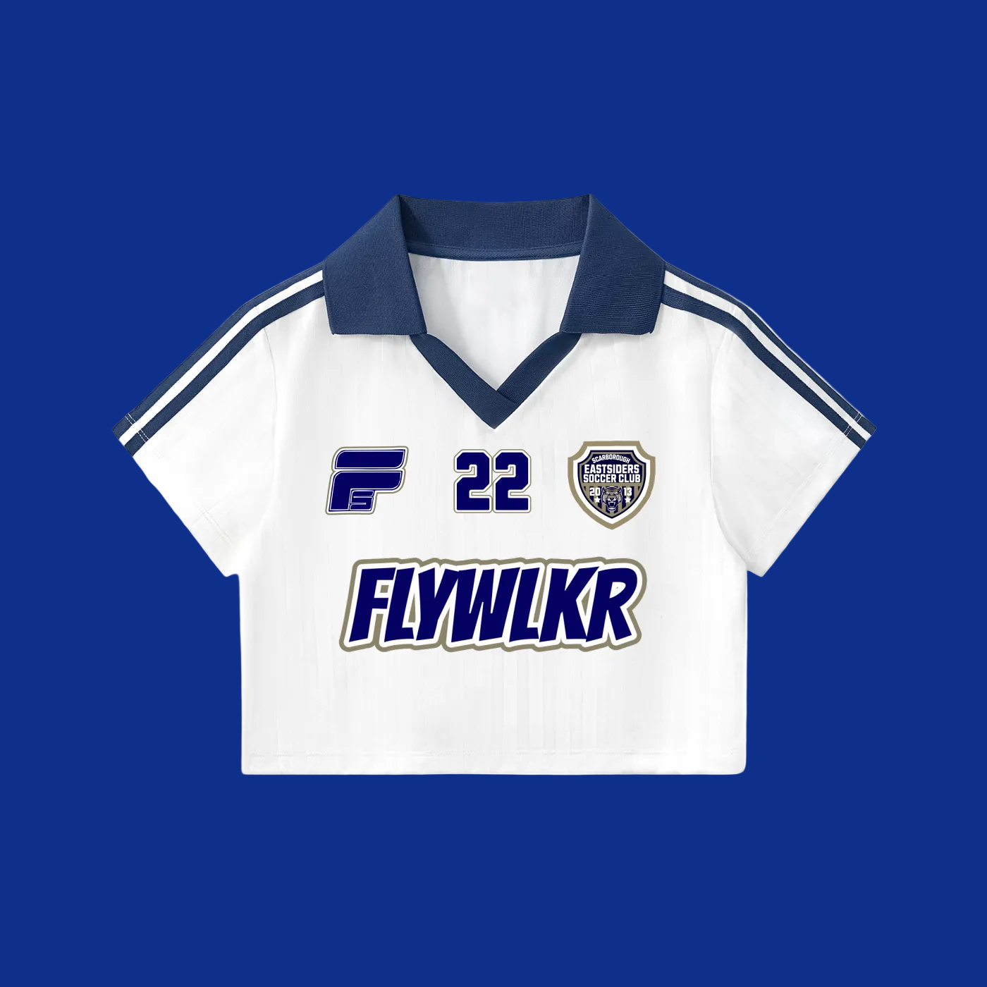 FLYWLKR X EASTSIDERS SC Contrast Collar Striped Cropped Jersey