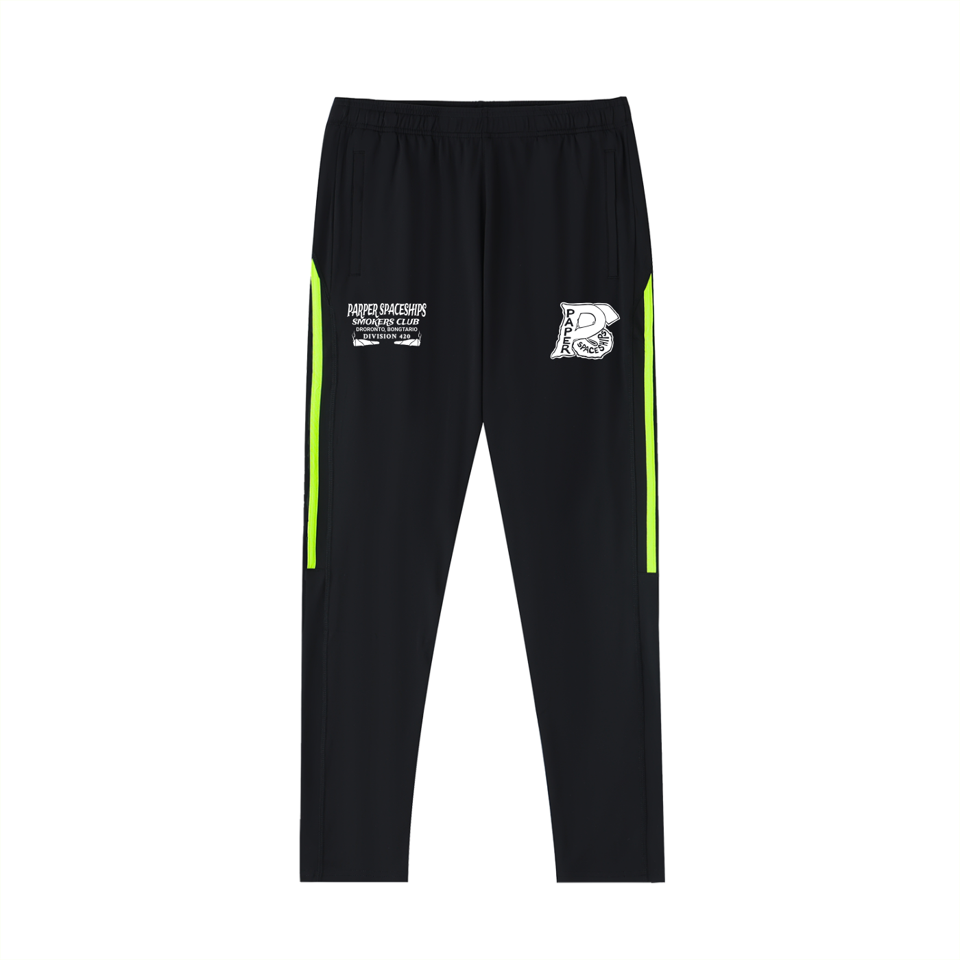FLYWLKR "PAPER SPACESHIPS SMOKERS CLUB " Side Stripe Running Pants