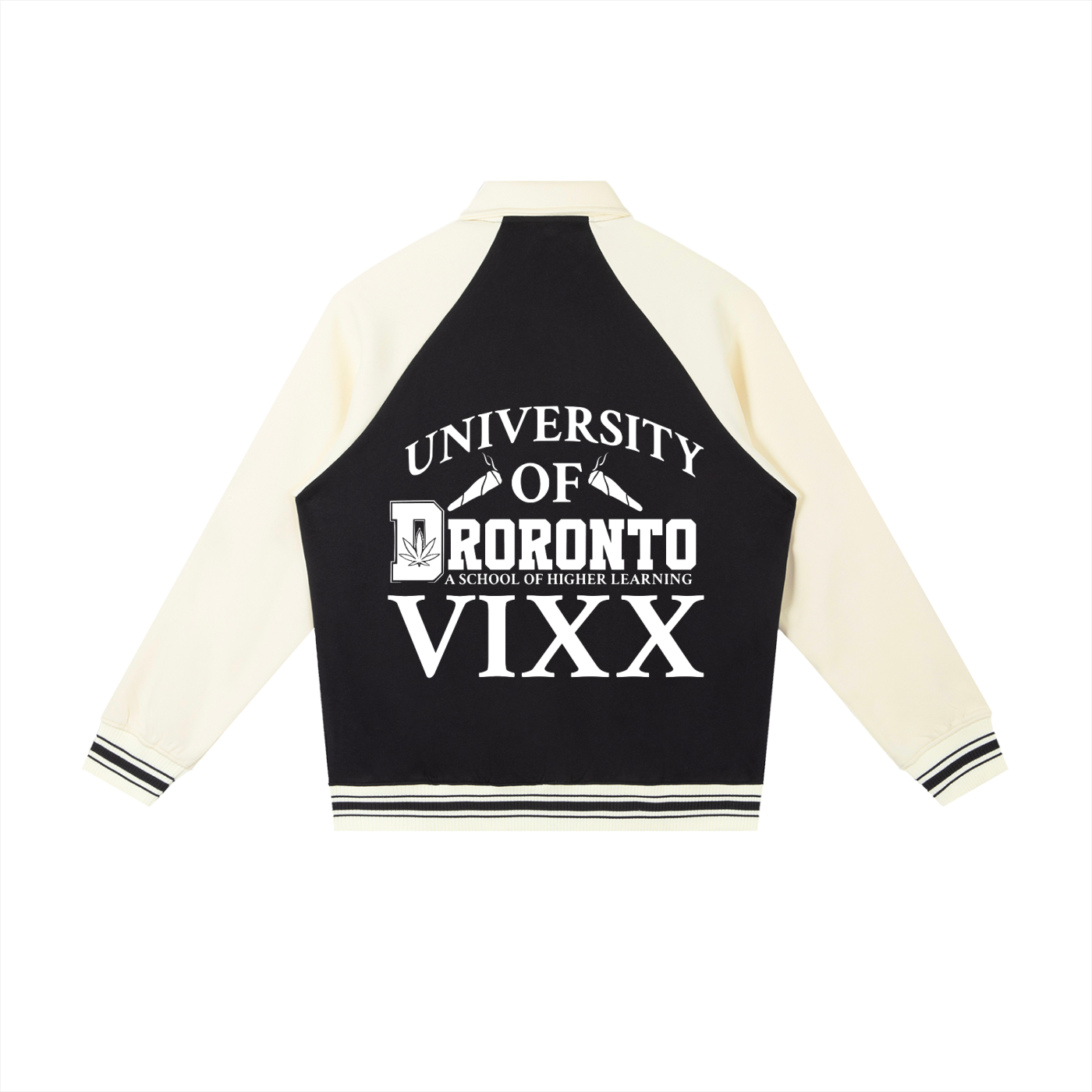 FLYWLKR "THE HIGH CLASS" Contrast Raglan Sleeve Baseball Jacket