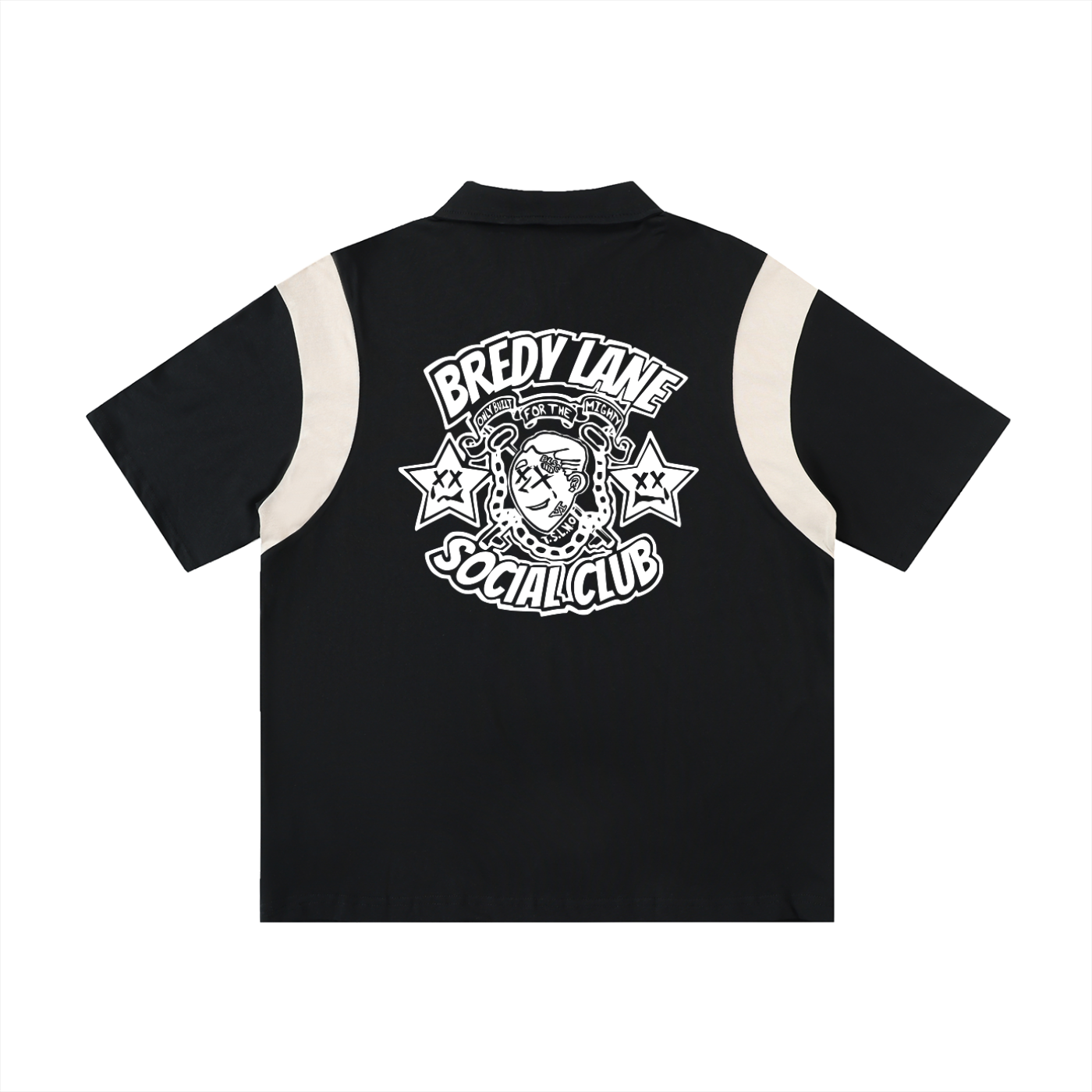 FLYWLKR "BREDY LANE SOCIAL CLUB" Contrast Panel Cotton Polo Shirt