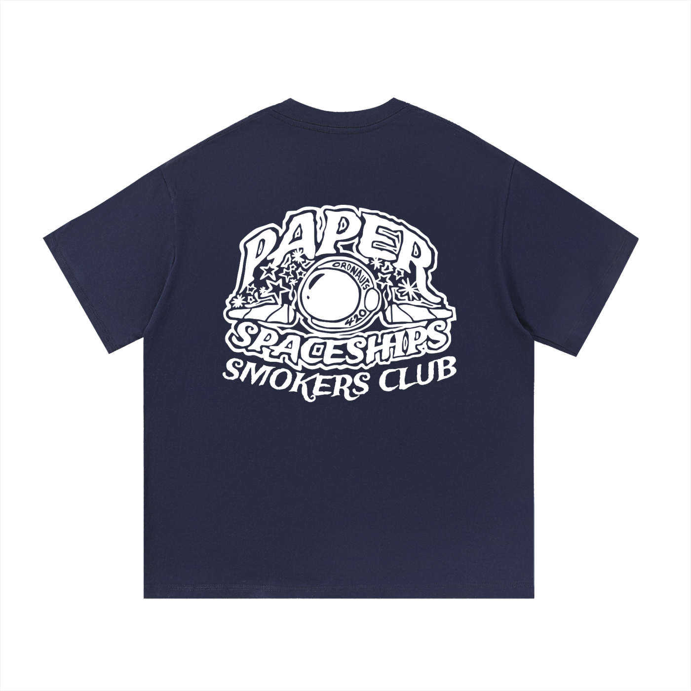 FLYWLKR "PAPER SPACESHIPS SMOKERS CLUB " Essential Cotton T-Shirt