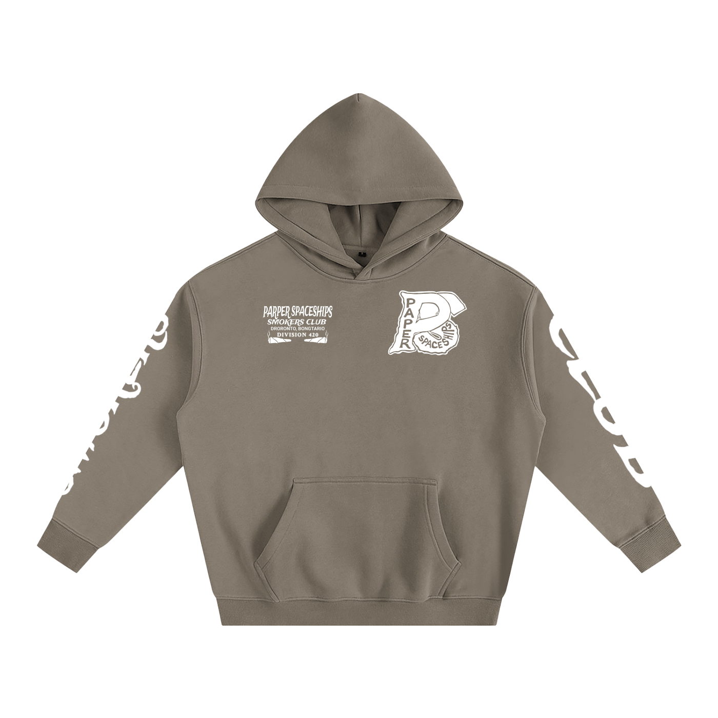 FLYWLKR "PAPER SPACESHIPS SMOKERS CLUB " Oversize Fleeced Hoodie