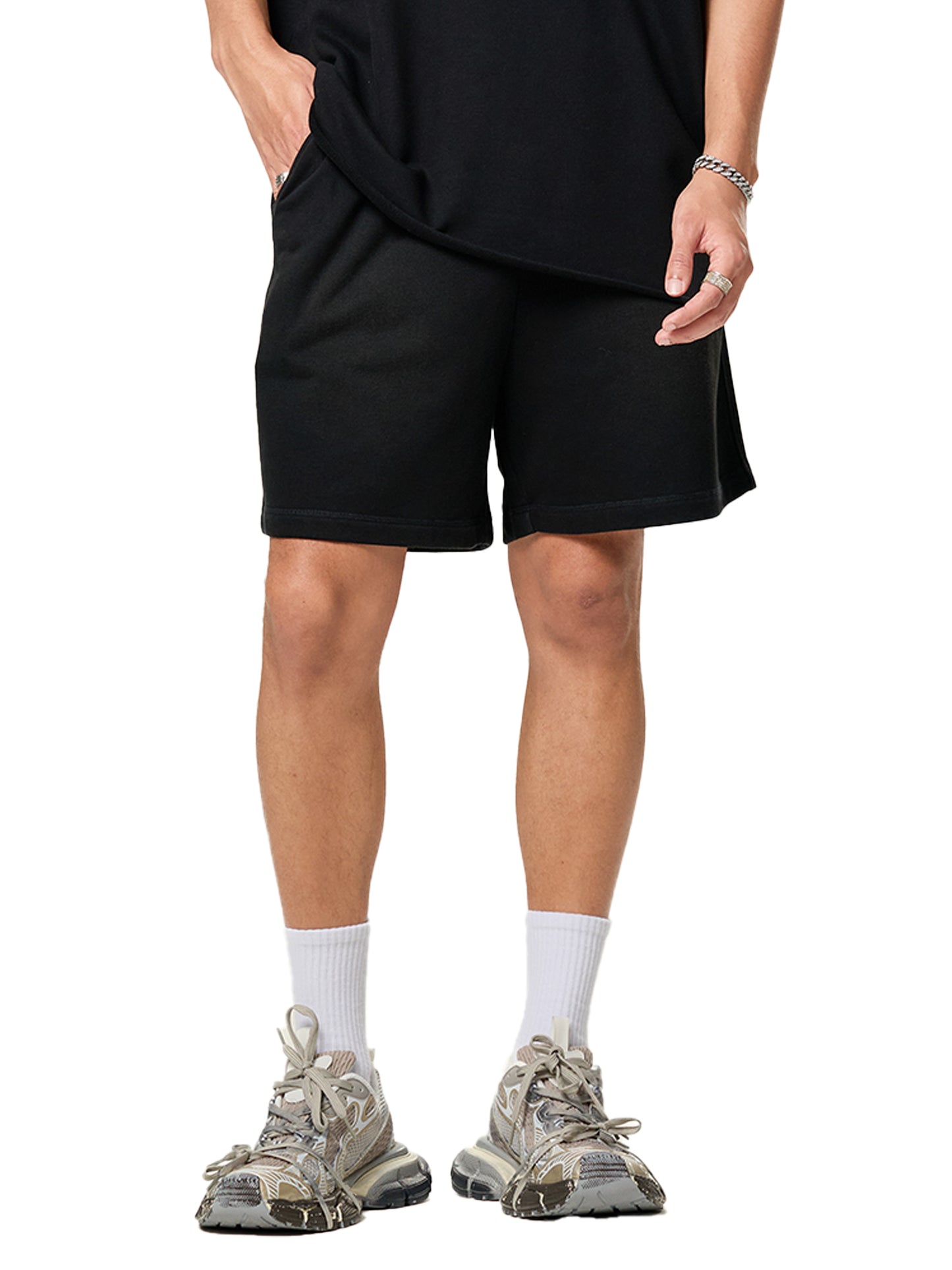 FLYWLKR "BREDY LANE SOCIAL CLUB" Sun Fade Raw Edge Cotton Shorts