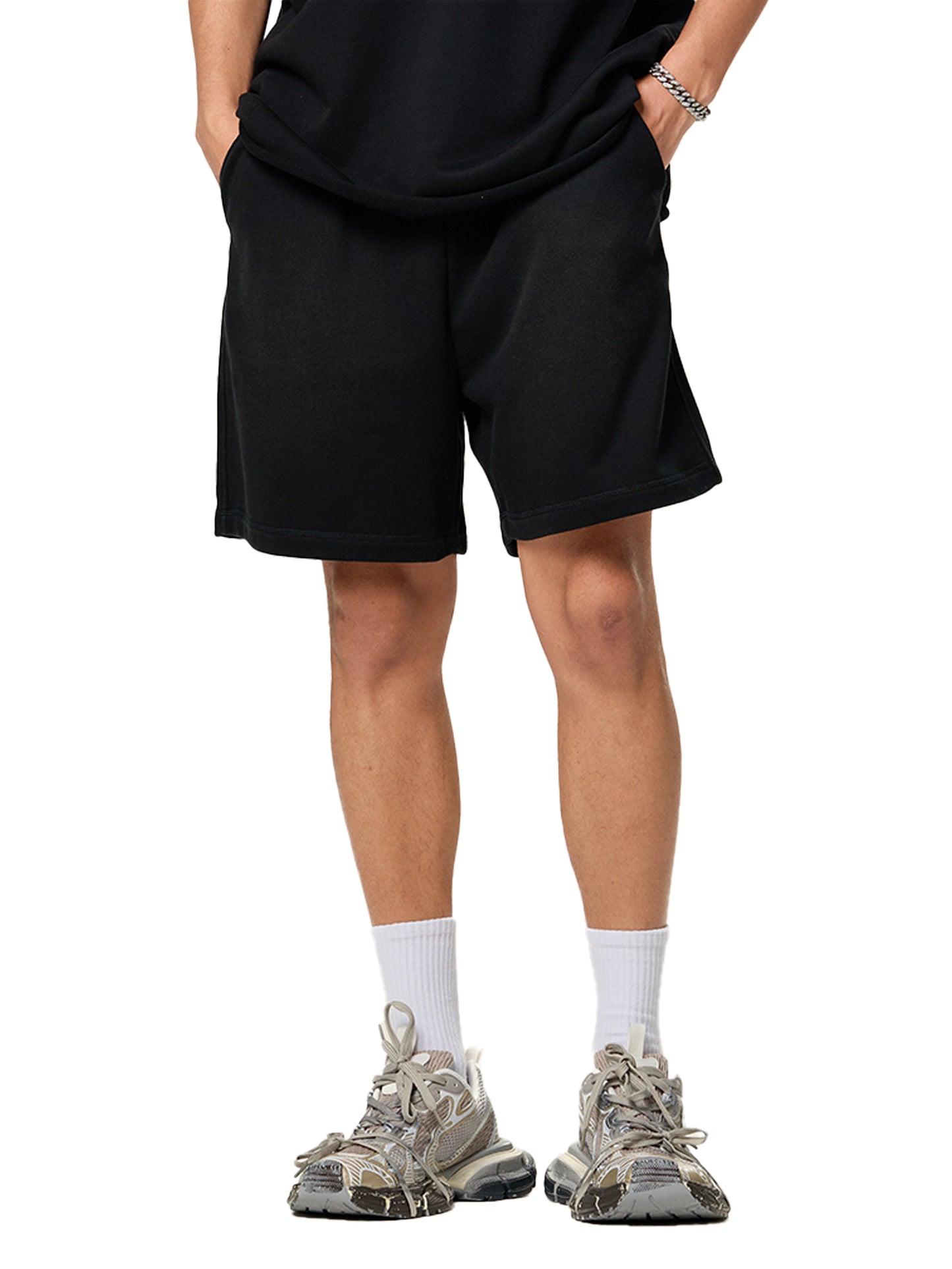 FLYWLKR "BREDY LANE SOCIAL CLUB" Sun Fade Raw Edge Cotton Shorts