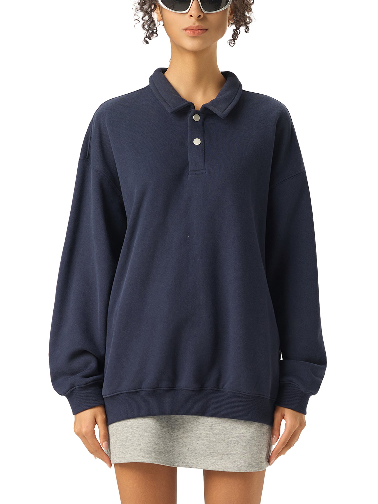 FLYWLKR "BREDY LANE SOCIAL CLUB" Heavyweight Polo-Collar Sweatshirt