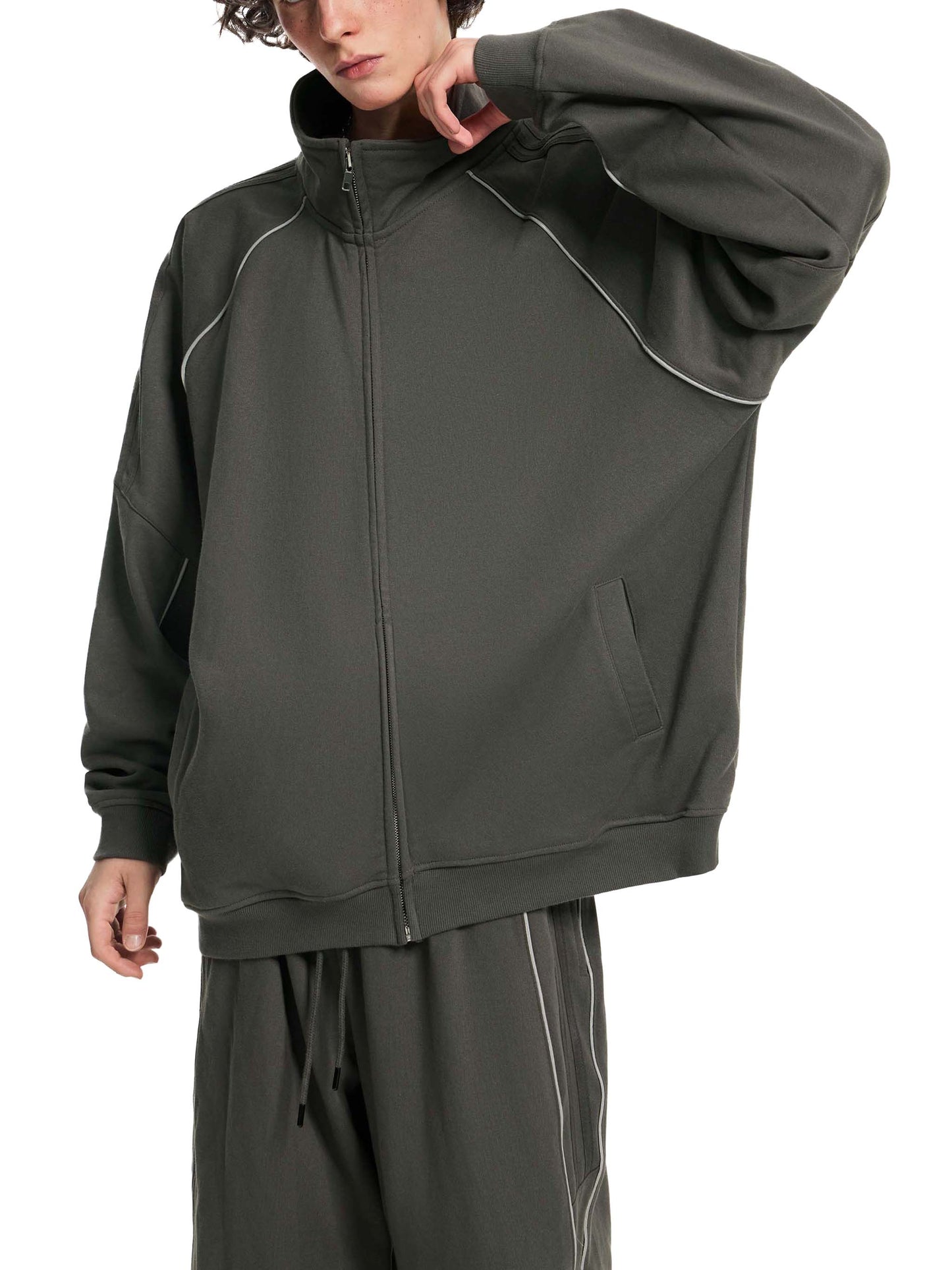 BREDY LANE SOCIAL CLUB Reflection Striped Raglan Sleeve  Jacket