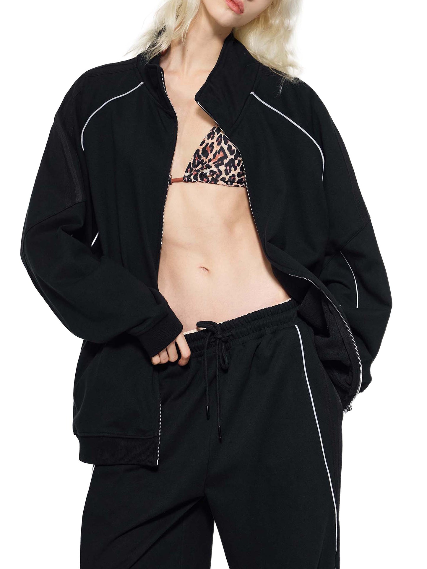 BREDY LANE SOCIAL CLUB Reflection Striped Raglan Sleeve  Jacket