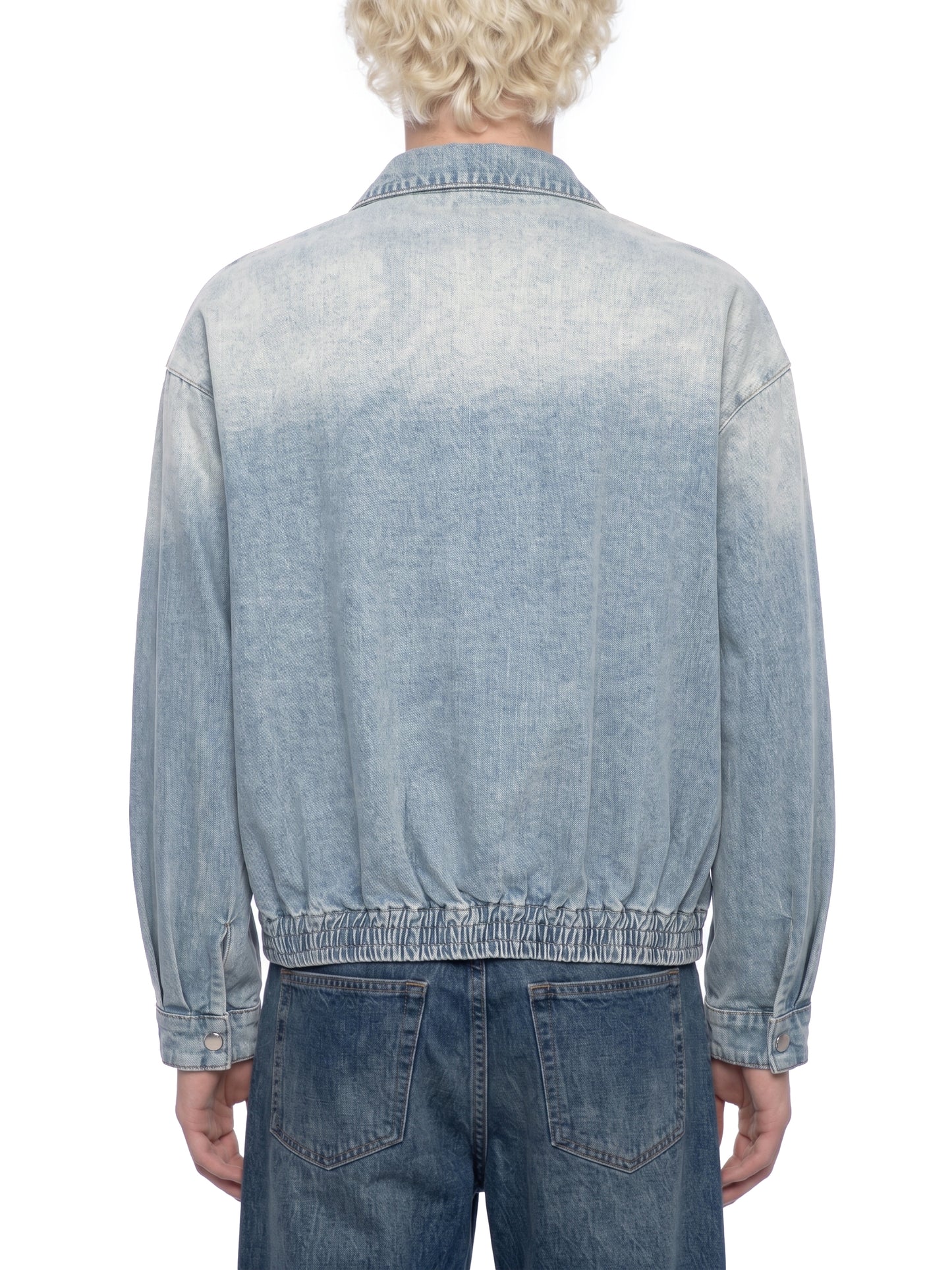 FLYWLKR "PAPER SPACESHIPS" Unisex Vintage Wash Full-Zip Denim Jacket